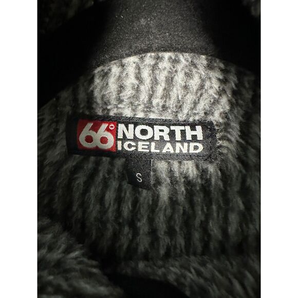 66 North Iceland Mosfell Women’s Hooded Sweater Grey Black Size Small - Picture 3 of 6